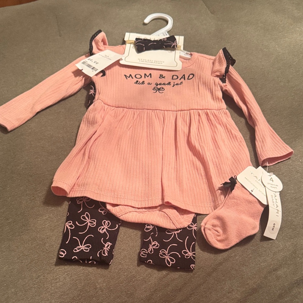 Mom and dad did a good job 4 piece set 6-9 month NWT
